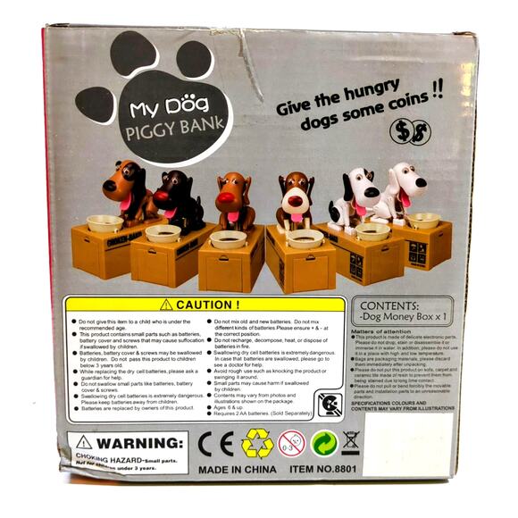 My Dog Piggy Bank Robotic Coin Money Munching Electronic White NEW IN BOX - Picture 4 of 5